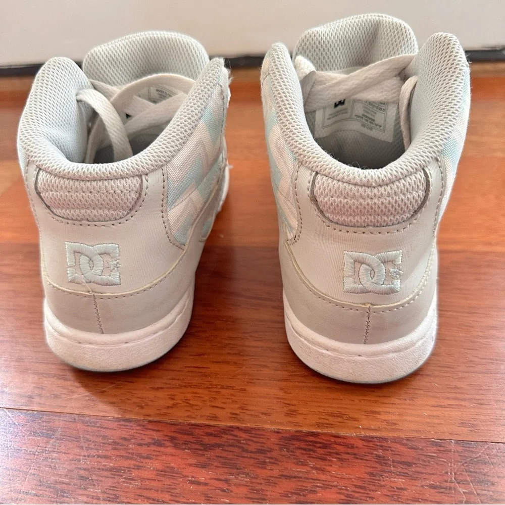 DC Youth Kids Pure Boys‎ High Top Sneaker SP Skate Shoe Sz 2.5 Blue Gray White